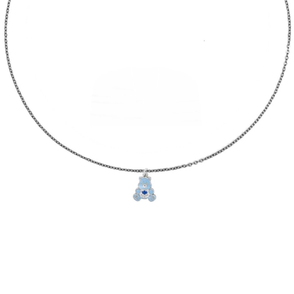 Care Bears "Blue Bear" Silver Charm Necklace